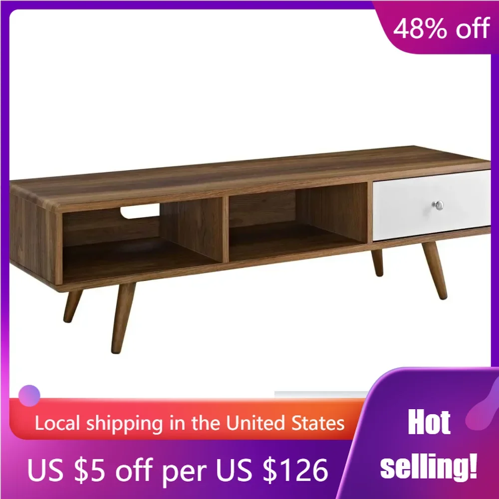 

55" TV Stand Table for Television Stands Transmit Floating Shelves for Wall Hanging Tv Cabinet Walnut White Freight Free