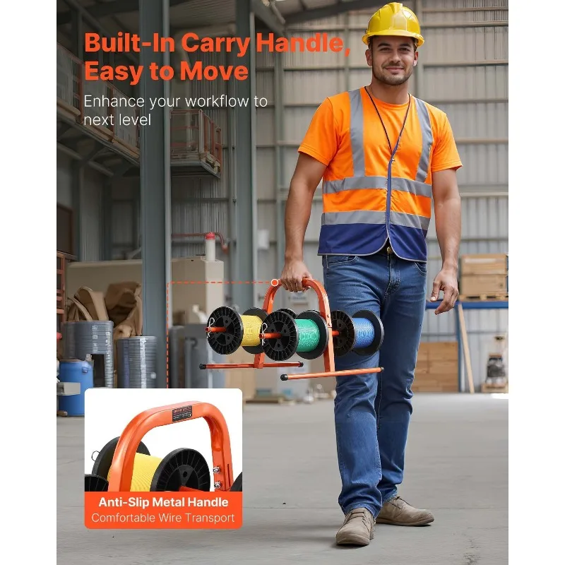 

Hand Caddy Wire Dispenser for Up to 8 Spools for Electrical Industrial Retail