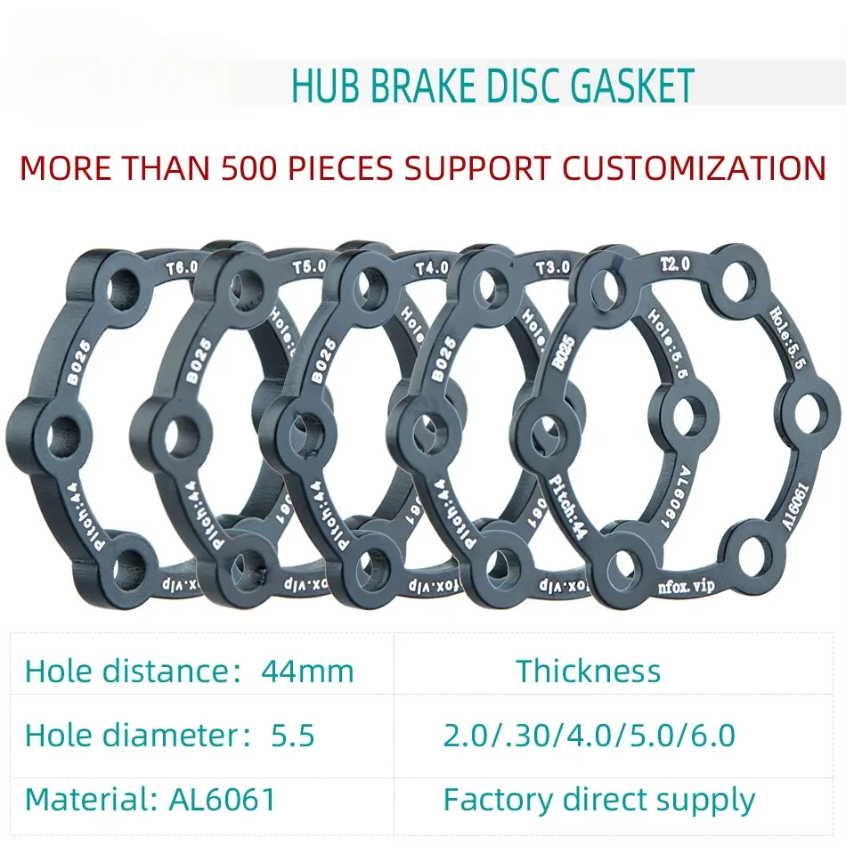 Electric Scooter Brake Disc 3mm Gaskets Bicycle 6 Holes 2mm Washers 4mm Hub 5mm Flower Drum Heightening Pad Bike Black Washer - Image 3