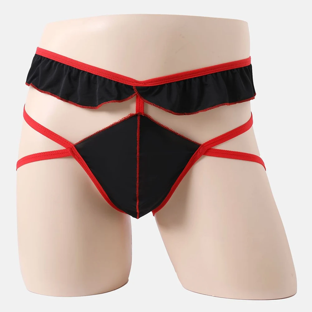 

1pc Man Sexy Bandage Lingerie Open Butt Low Waist Underwear Bulge Pouch Thong Sissy Underpants Hot Sexy Gay Nightwear