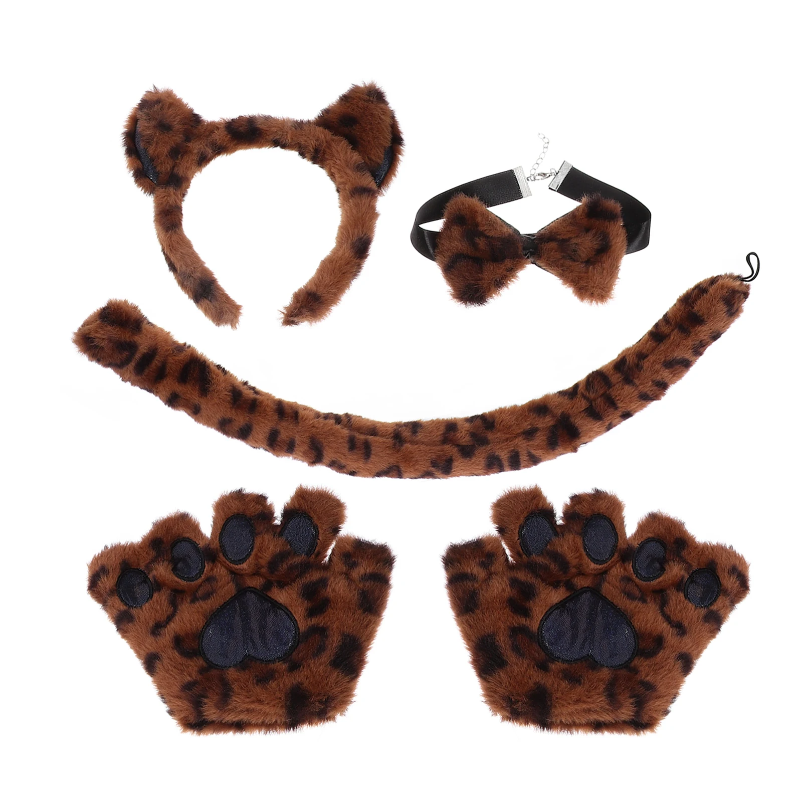 

1 set 1 Set Exquisite Cat Costumes Props Carnival Animal Costume Party Prop Kids Cat Ear Headband Tail Gloves Reusable Stage