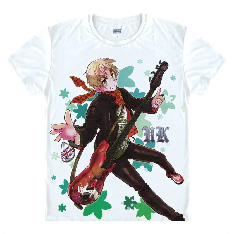

Футболка с крутым принтом в стиле аниме Axis Powers Hetalia, мульти-стиль с коротким рукавом Feliciano Vargas Kiku Honda, рубашки в стиле хитай для косплея