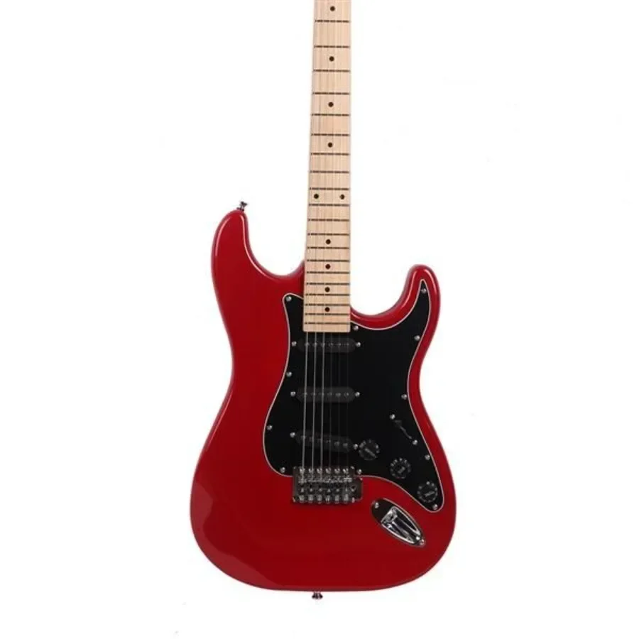 Glarry GST Electric Guitar Kit Black Pickguard Red Electric Guitar for Sports And Entertainment view 6