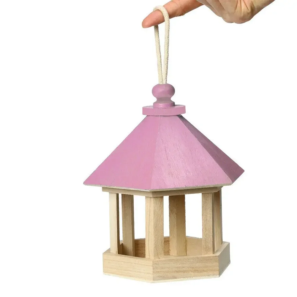 

Wooden House Bird Feeder Outdoor Wooden Birds House Hanging Feeding Station Hollow Bird Feeder Food Container Garden Park