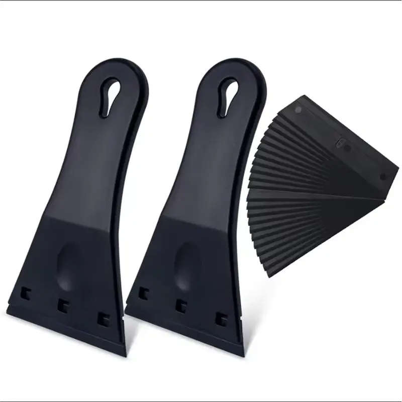 AEE2-2Pcs 3-Inch Wide Plastic Blade Razor Scraper Window Tint Decal Sticker Label Glue Removal Household Glass Cleaning Tool