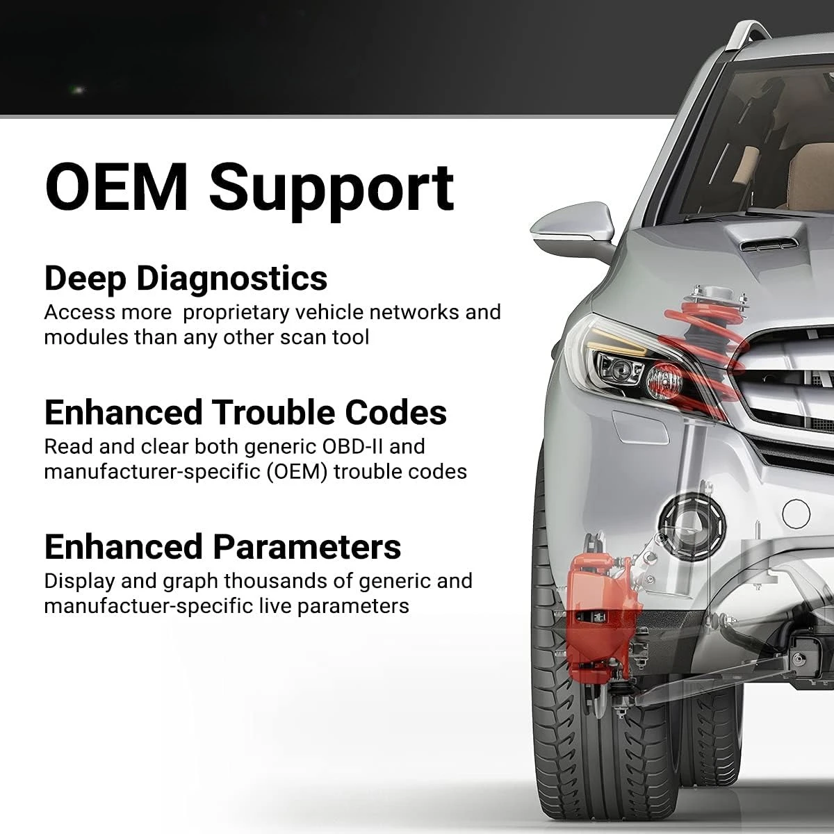 MX+ OBD2 Bluetooth-Scanner für iPhone, Android und Windows