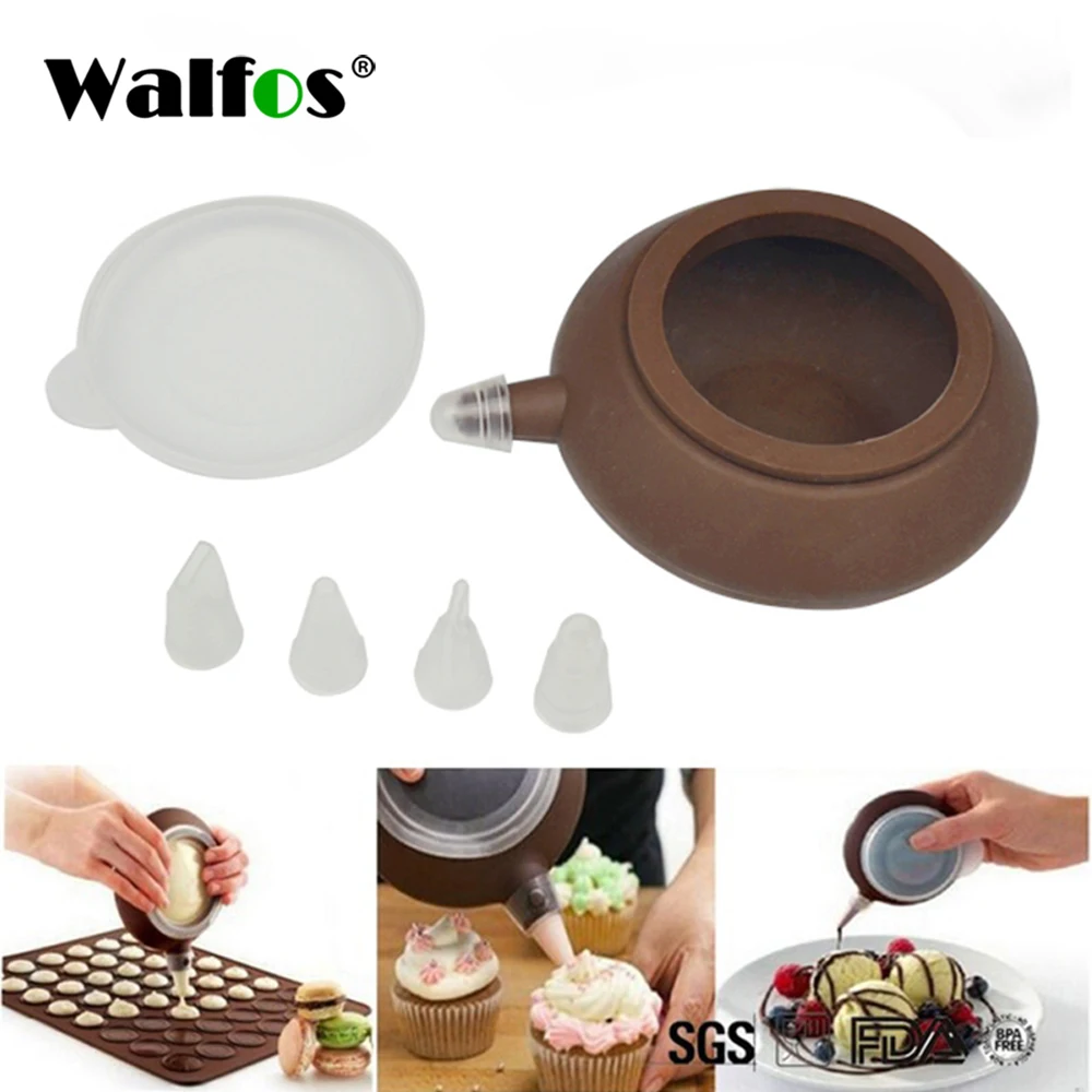 

WALFOS Food Grade 1 Set Silicone Macaron Decorative Tool Muffin/Cake DIY Mold Dessert Decorate Tips Squeezing Nozzle Tool