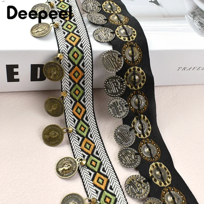 1/2Yards Deepeel 20/25mm Ethnic Tassel Fringe Lace Trim for Clothing DIY Handmade Embroidery Ribbon Decorative Sewing Webbing