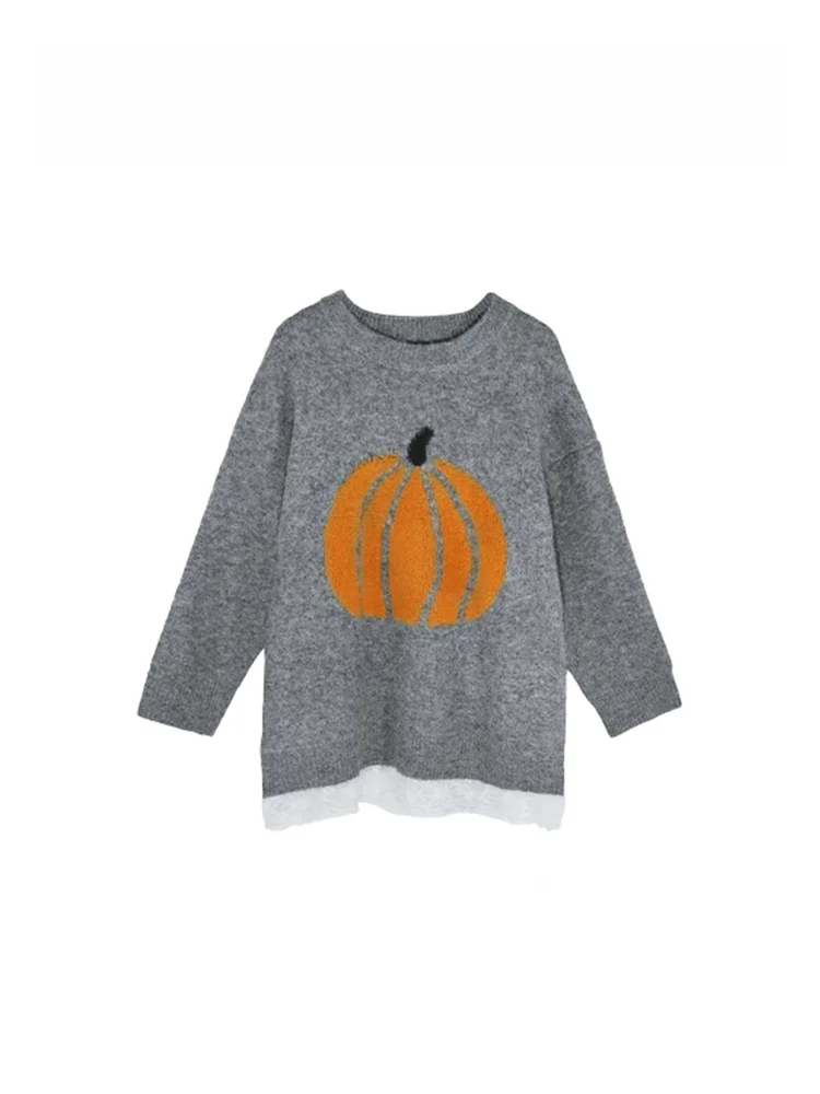 

Advanced round Ne Knitted Sweater Pumpkin Pattern Women's Faion Slim Fit Winter New Sle Commute Sle Knitted Top