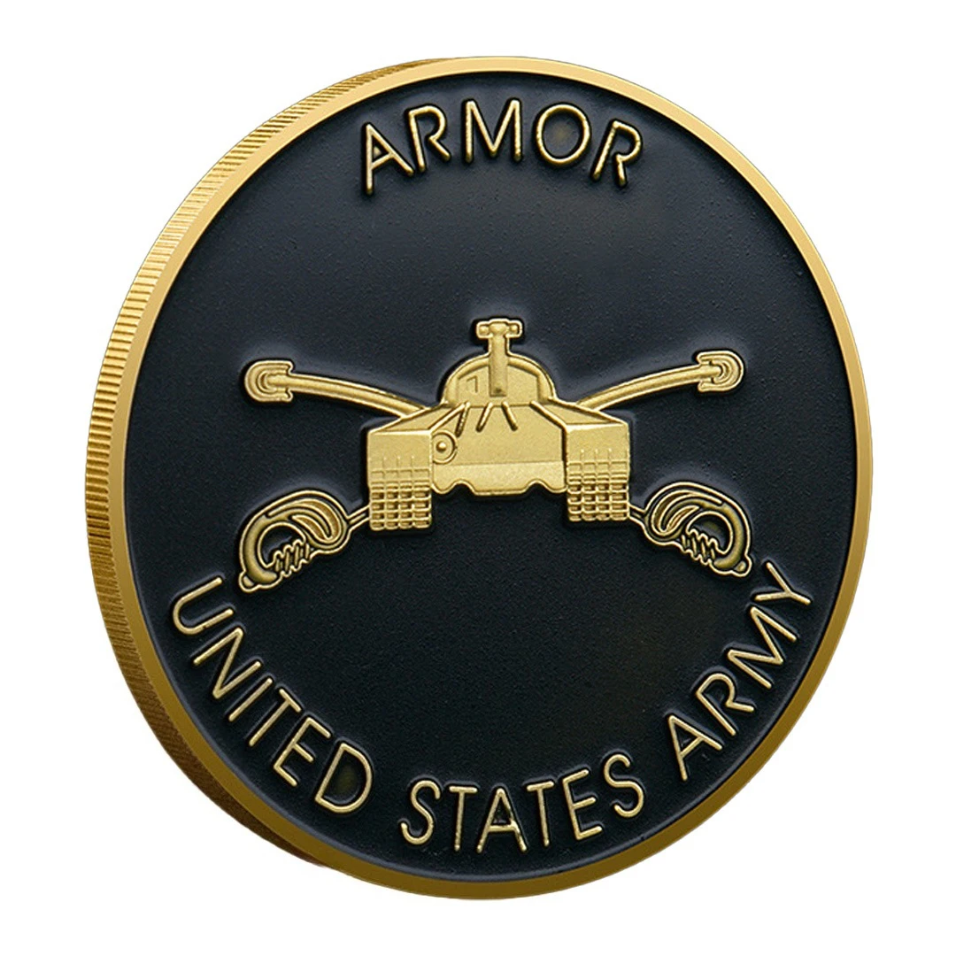 Gold-plated Commemorative Coin The US Army Military Currency Armored Forces Collection Coin