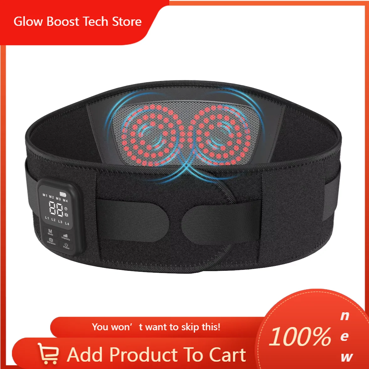 

NYHealthpal Red Light Threphy Heated Vibrating Lumbar Support Belt