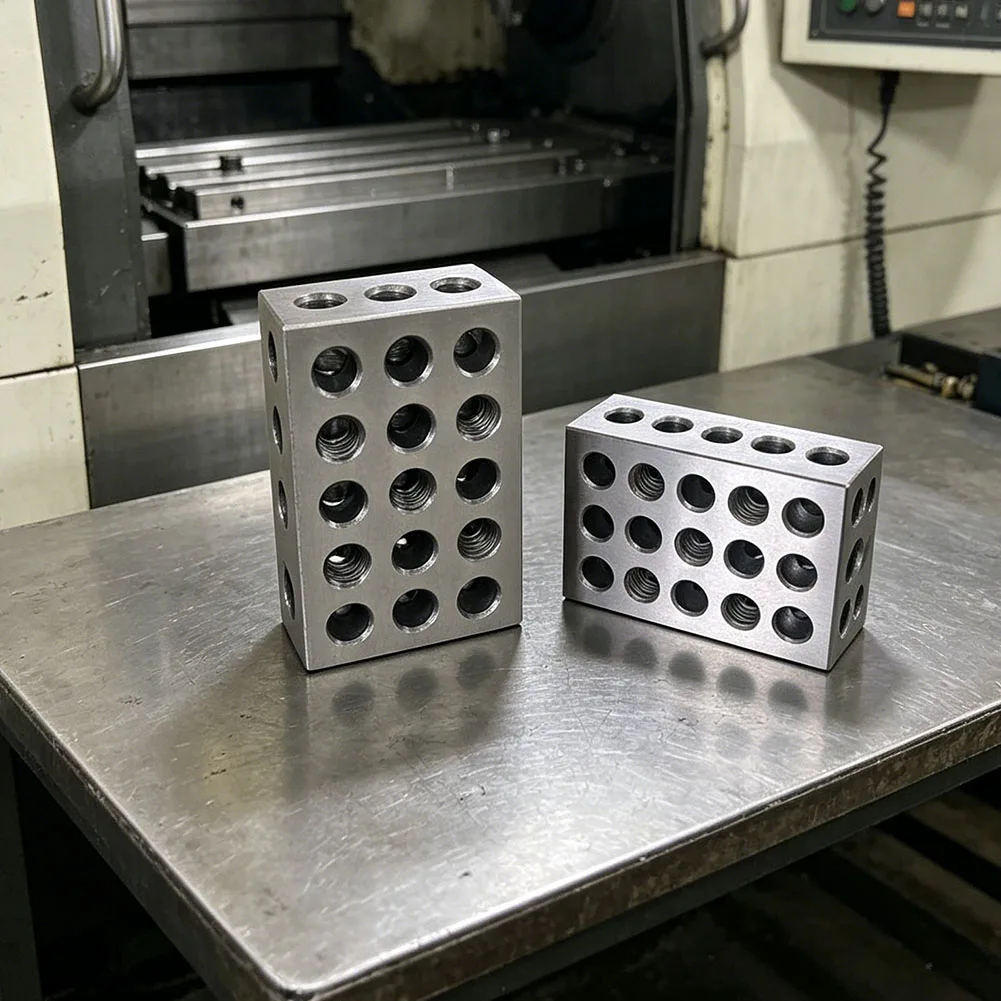 For Metalwork Setups 25*50*75mm Setup Blocks High Strength Steel Setup Blocks Steel Blocks 5 M10 Threaded Holes