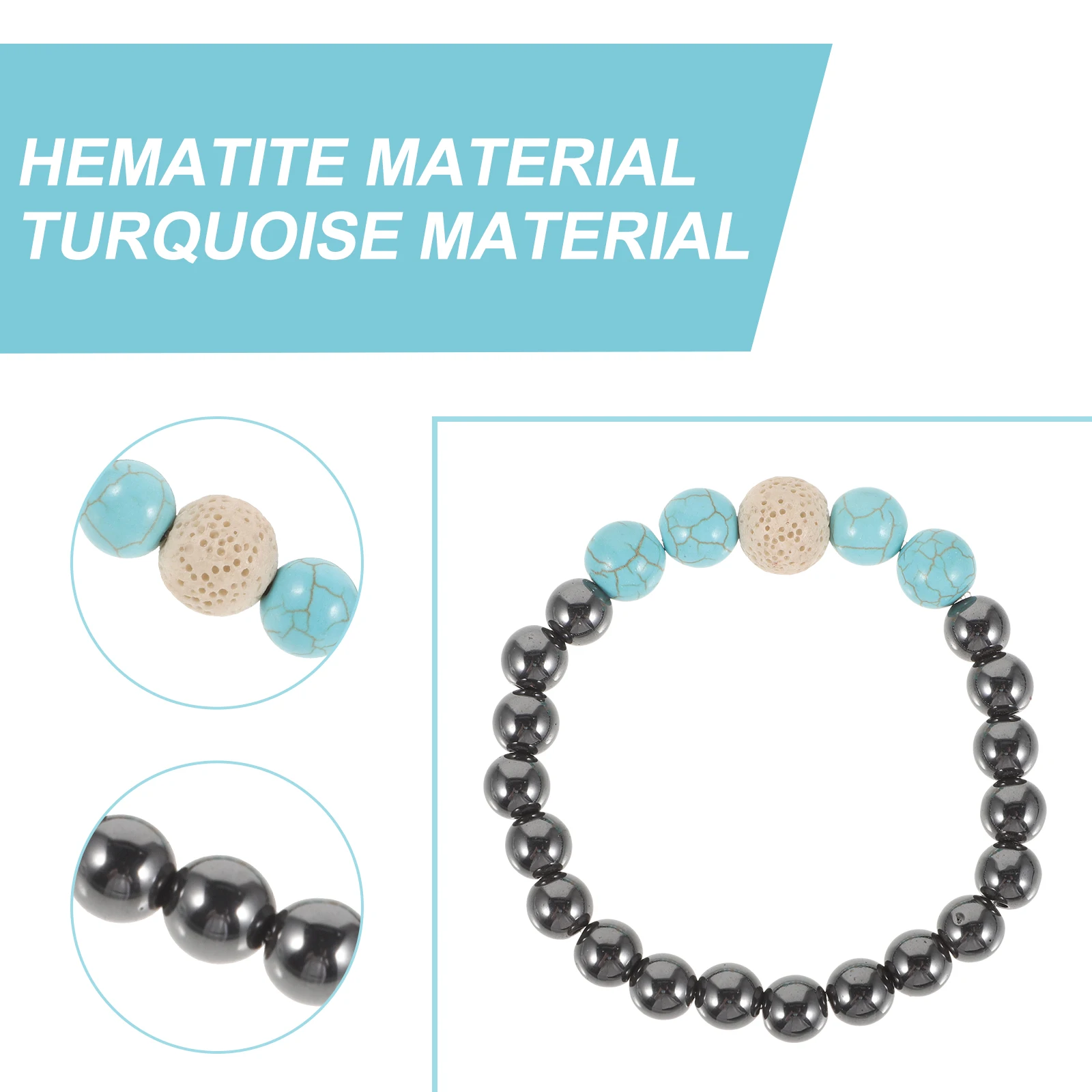 

Magnetic Bracelet Stone Bead Elastic Women Girls Adjustable Turquoise Flame White Color Healing Beads Bracelets Wrist Decor