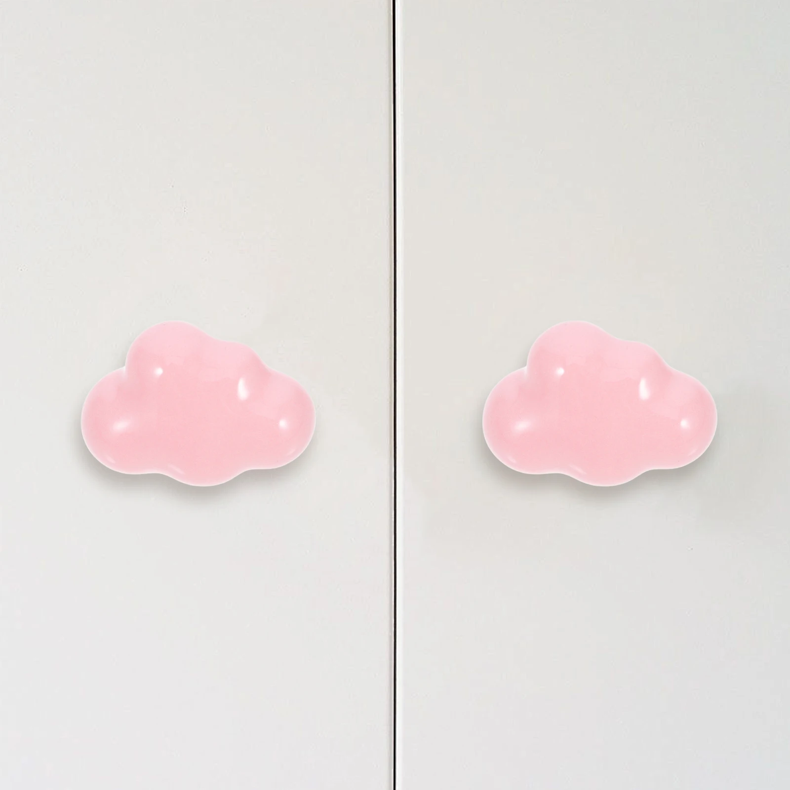 

2Pcs Cloud Shape Ceramic Knobs for Children's Room Wardrobe Cute Drawer Pull Handles Home Decor Drawer Pull Knob