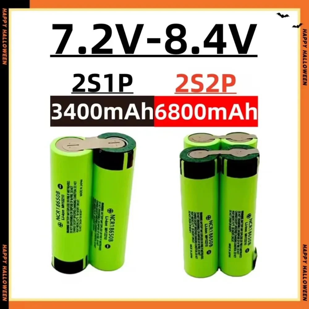 الأصلي NCR18650B 2S 3S 4S 5S 6S 12V 14.4V 18V 21V 25V 18650 بطارية حزمة 3400mah/6800mah 20A التفريغ مفك البطارية