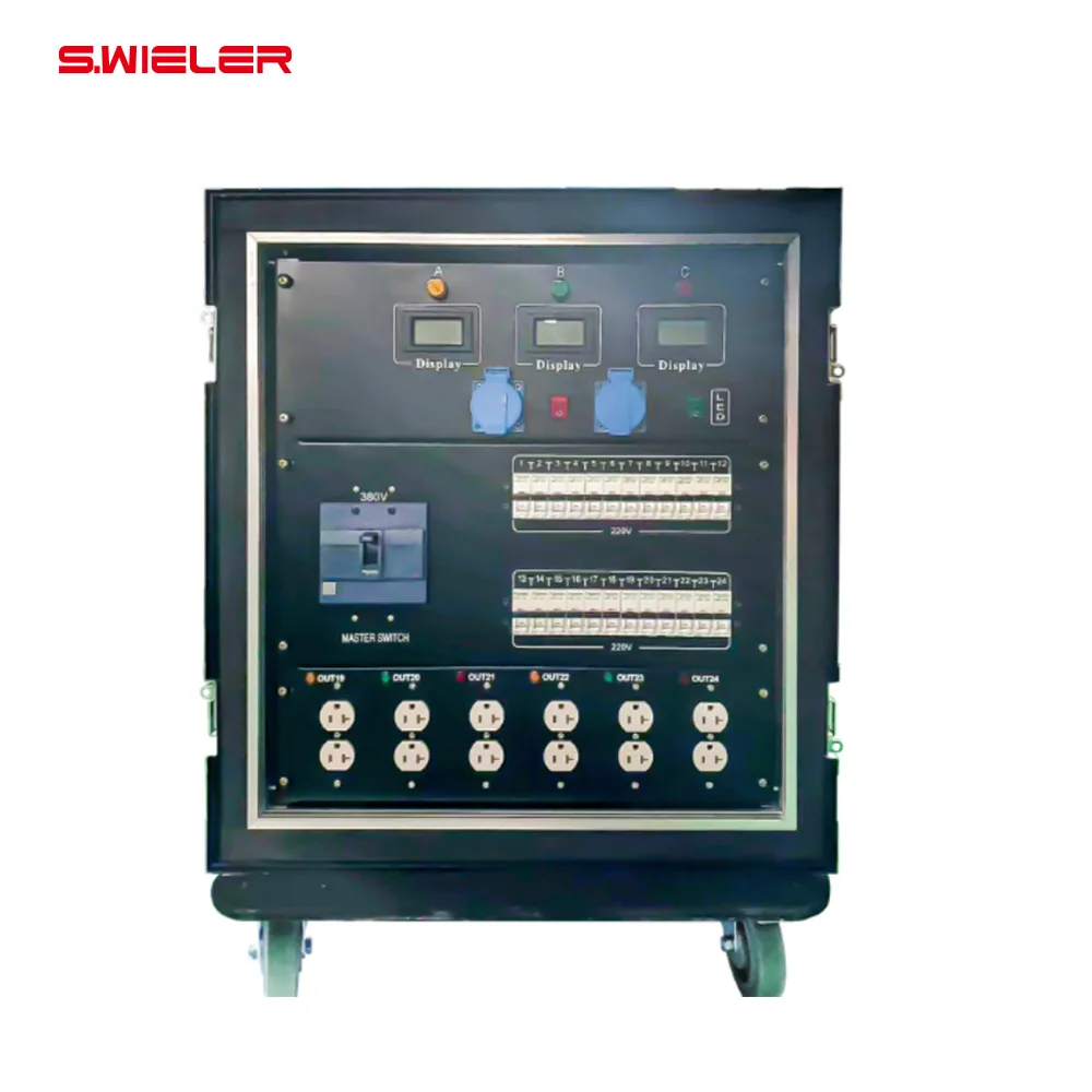 US Standard Power Distribution Box 3phase Distro 16/32/200A Stage DJ Power Distributor 16/24/32/48 Channel Way Power Cabinet