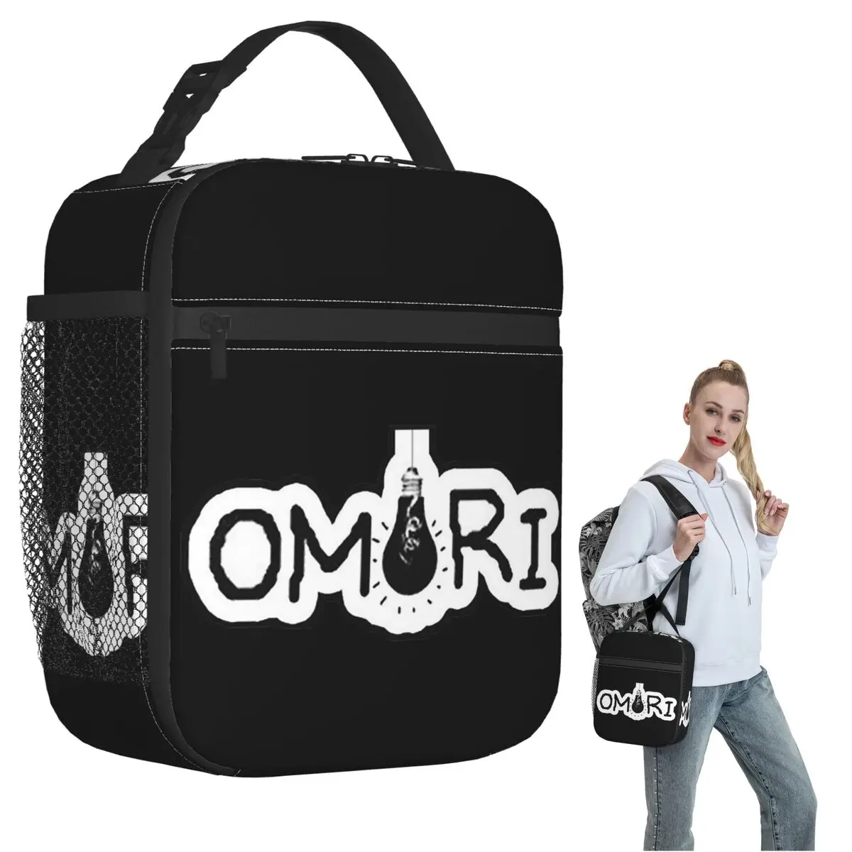 Omori Game Basil Mari Kel Aubrey (1) Insulated Lunch Bag for Women Children Portable Food Boxes Thermal Lunch Box Tote