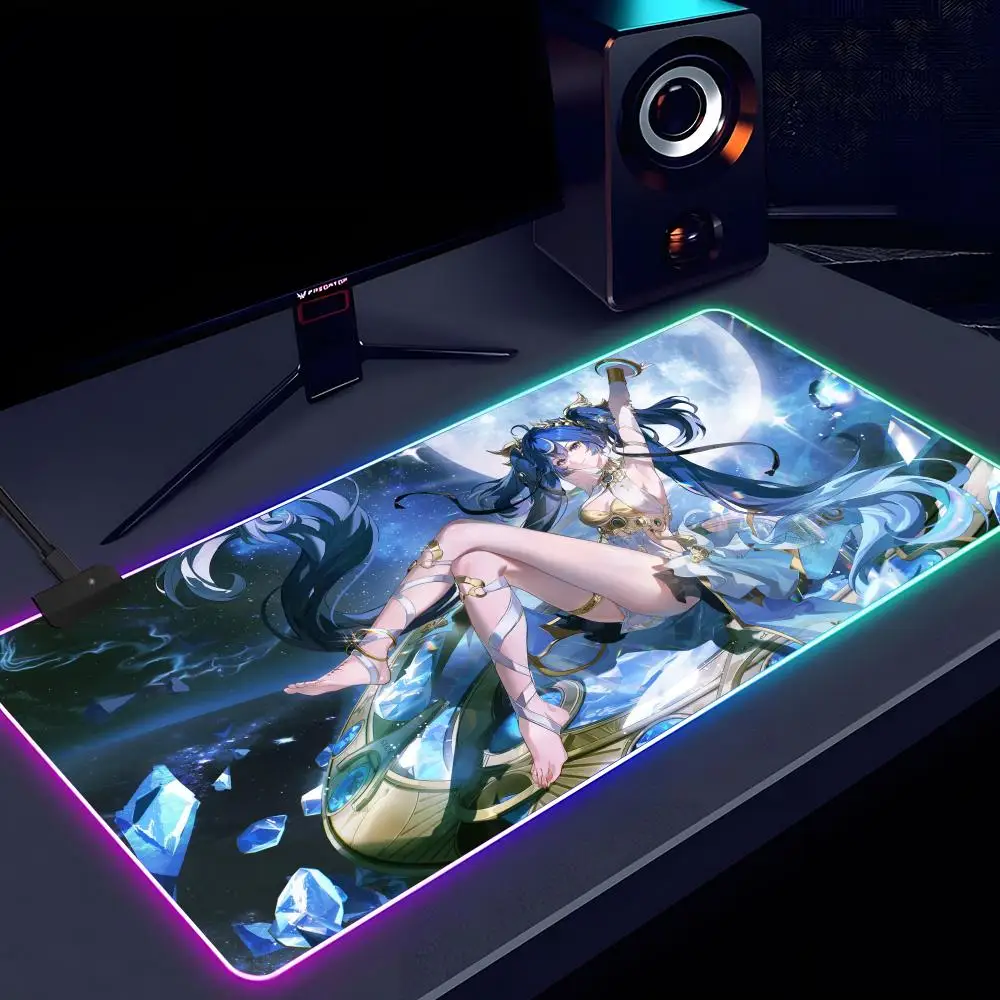 

CLEAN Wuthering Mouse Pad RGB Luminous 900X400mm Large Table Mat Non-slip Extra Large Game Office Mouse Pad