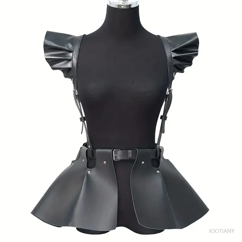 Fashion Ruffle Suit Shoulder Decoration Faux Leather Dress Women's Fashion Accessories Shoulder Decoration Faux Leather Belt