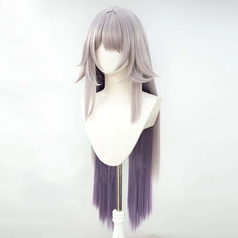 A herta peruca cosplay honkai estrela ferroviário marrom 100cm cabelo longo roxo gradiente herta estação espacial festa de halloween feminino meninas