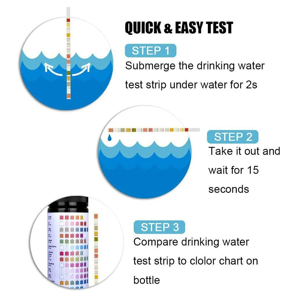 Pool Water Test Strips Swimming Pool Spa Testing Strips for Pond Bathtub Aquarium Drinking Water 14