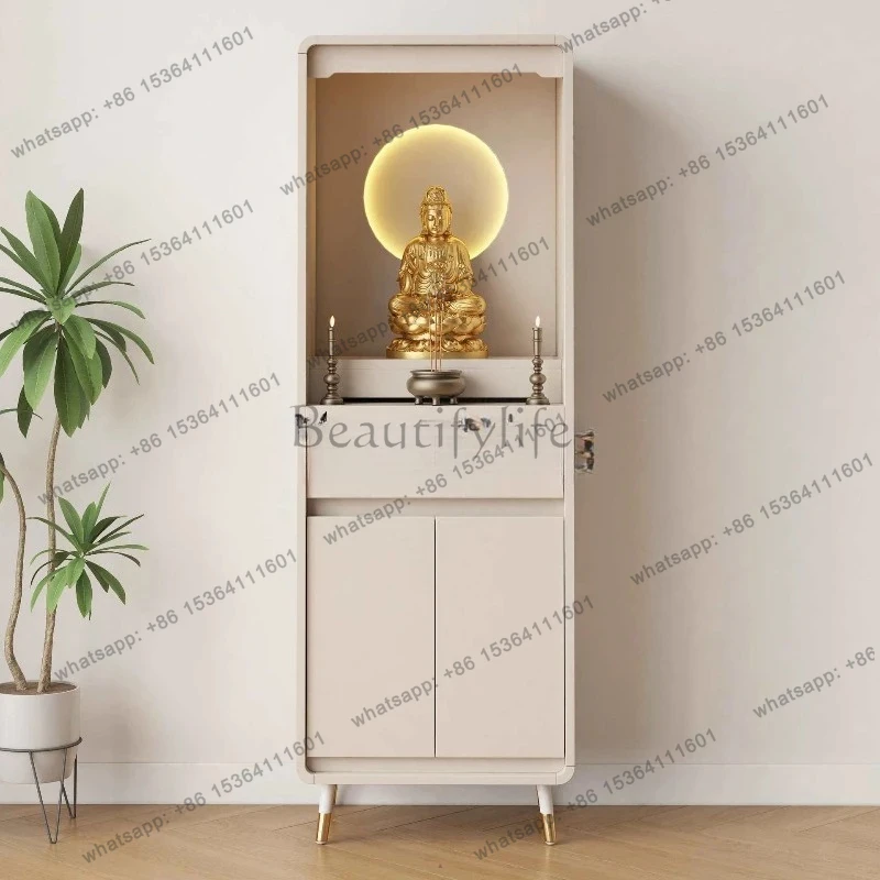 Buddhist shrine table, simple small shrine table, Chinese solid wood living room, master Buddha cabinet