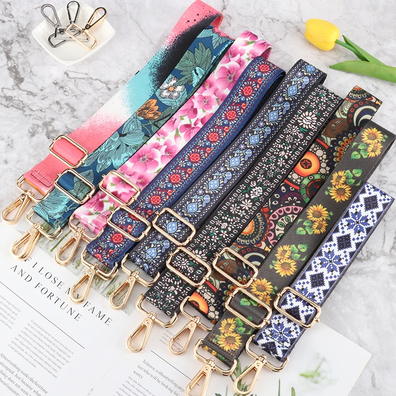 

Bag Belt Women Widening Crossbody Thickening Nylon Colourful Pattern Adjustable Replacement Handbag New Fashion Shoulder Strap