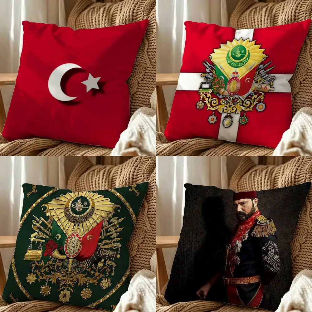 Ottoman flag Square Pillow Case Multi Sizes For Car Home Bedroom Decor Custom Valentine Gifts