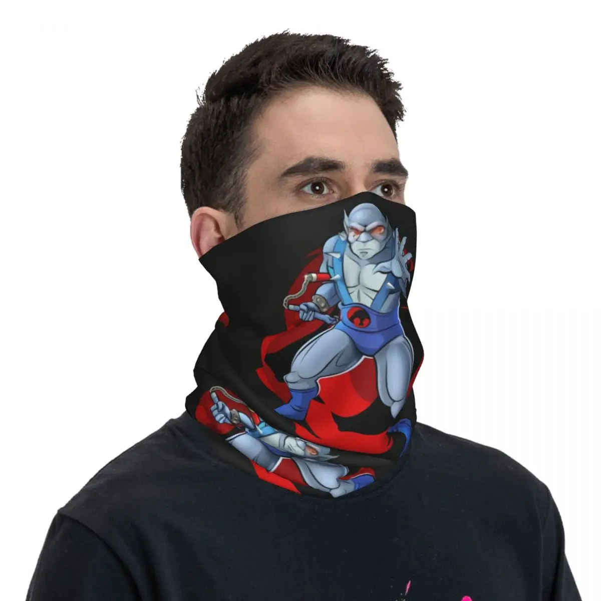 Cool Cartoon Warrior sciarpa fazzoletto da collo maschera per il viso in poliestere