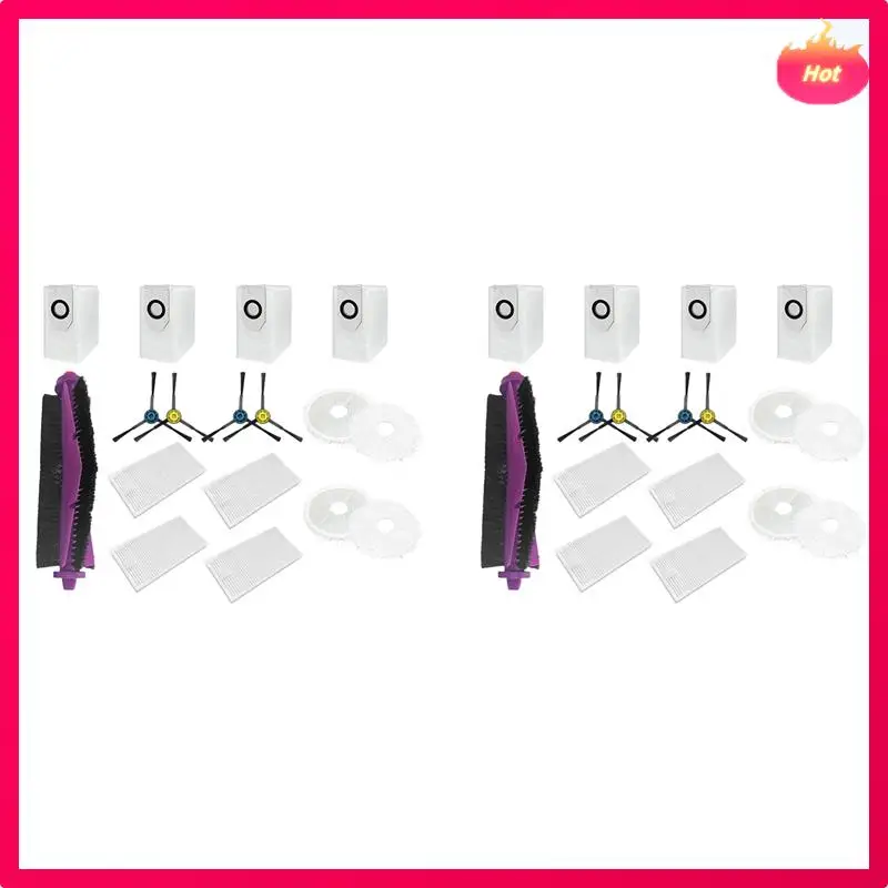 

2 Set For Midea V12 Replacement Part Accessories Consumables Main Side Brush Hepa Filter Mop Cloth Dust Bag