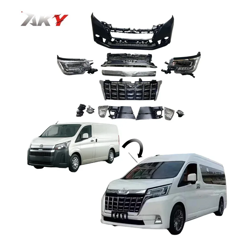 

Factory Price for Toyo-ta Hiace Super GL 2019-2022 Upgrade to Alphard 30 Style Front and Rear Bumpers Grille