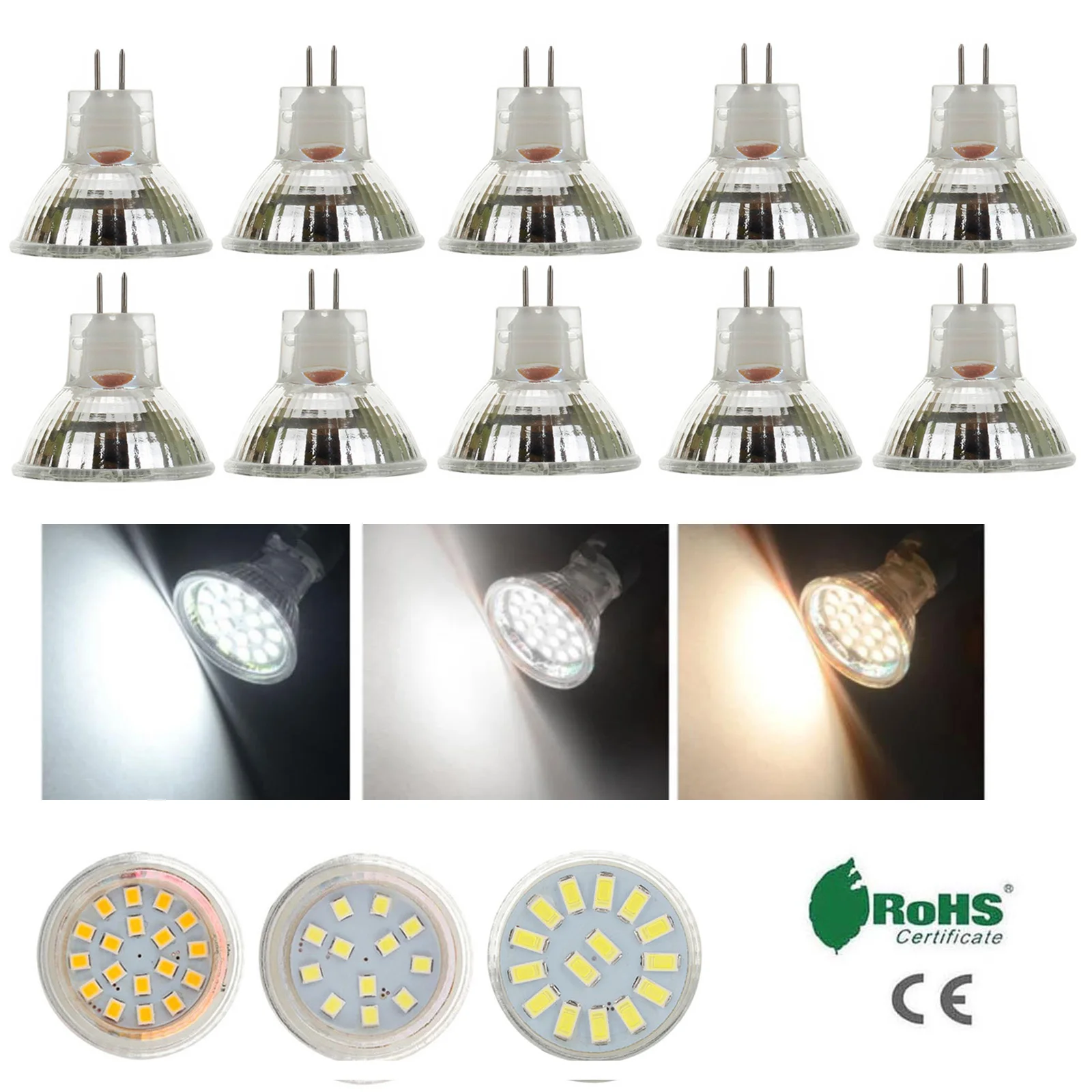 

10Pcs LED Spotlight Bulbs MR11 12V-24V GU4 5730 SMD 2W 3W 4W LED Lamp Replace 20W Halogen Lamps Energy Saving For Home Decor