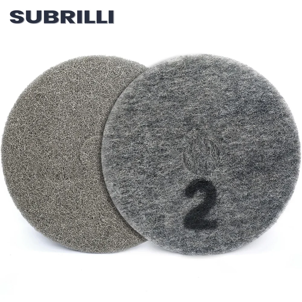 SUBRILLI Sponge Fiber Polishing Pad 17 Inch 430mm Diamond Polishing Wheel For Stone Marble Floor Cleaning Grinding Pad