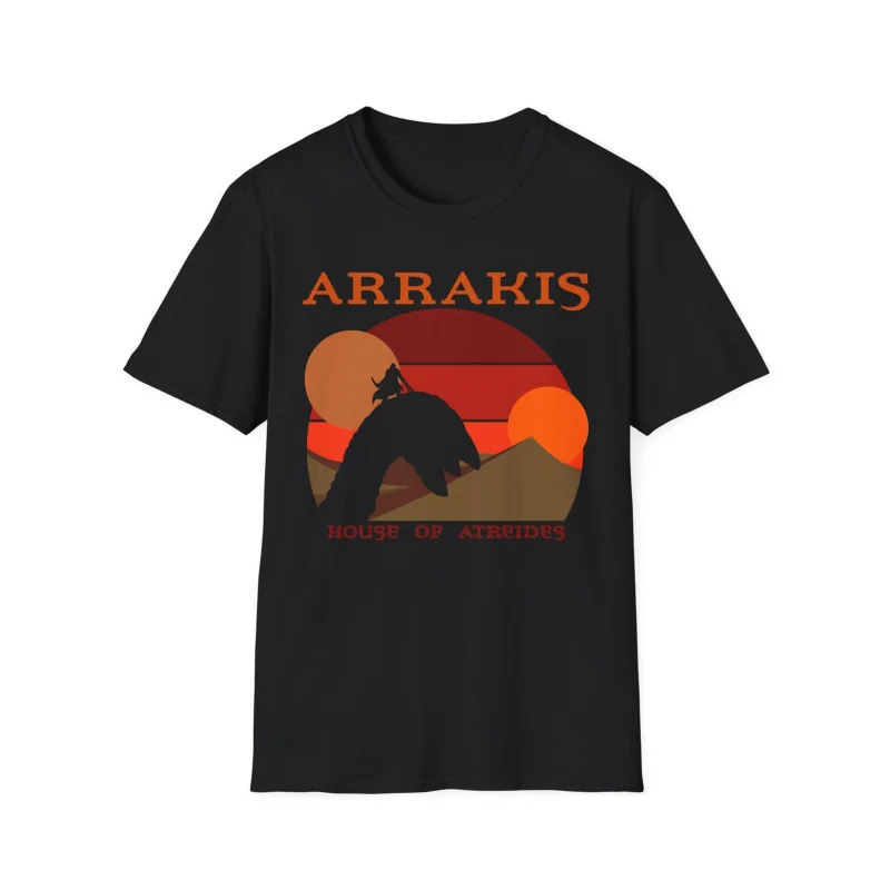 

Sandworm Rider Arrakis Muad Dib Vintage Sci fi Gift T shirt for man Large size Tops Retro Dune 1201 Graphic Print Clothes