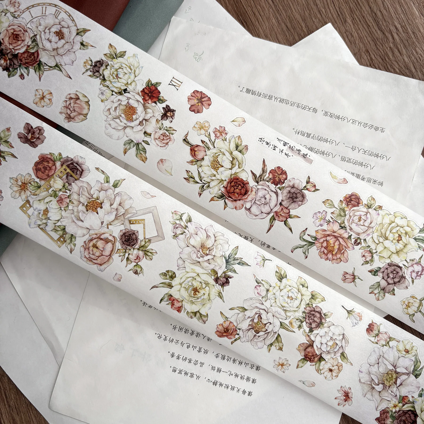 ZYS Journal Washi Tape PET Die-Cut Scrapbook DIY Decoration Large Flower Landscape Stickers Full Of Flowers