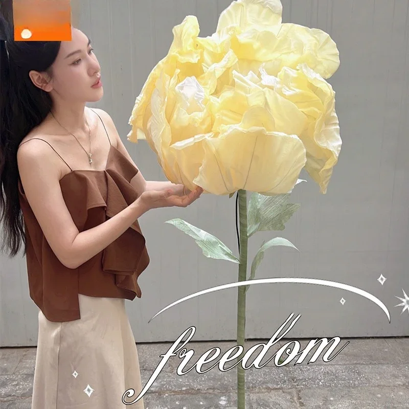 Flores simuladas de abrir y cerrar automáticamente, flores falsas, flores de papel, accesorios de arreglo de escena de boda, compras