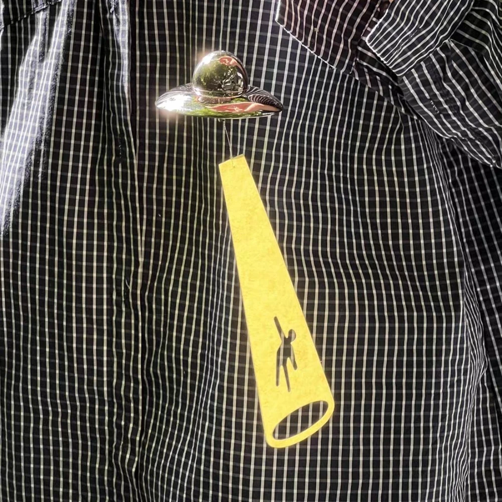 Pendentif carillon éolien au Design créatif de vaisseau spatial, Style japonais, artisanat suspendu ovni, décoration de cour, cadeau pour les passionnés d'extraterrestres