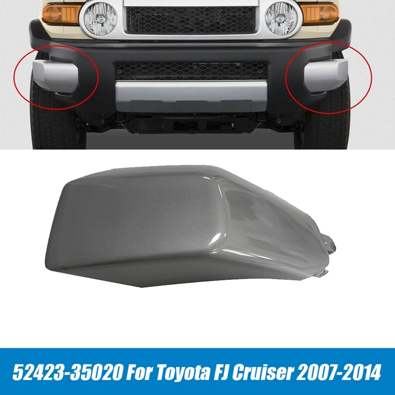 Left Front Bar End Cap Pad Cover 52423-35030 for Toyota FJ Cruiser 2007-2014 Bumper Side Liner Corner Protector Shell