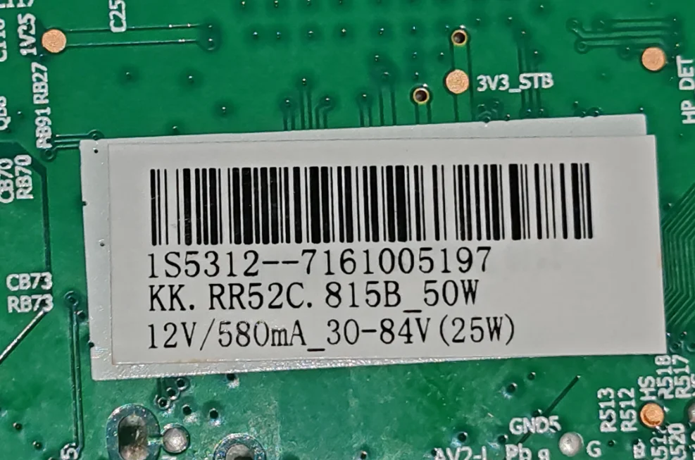 Kk. rr52c. 815b drei in einem Universal-TV-Motherboard, physisches Foto, getestet für 50w 12v 580ma 30 -- 84v 25w