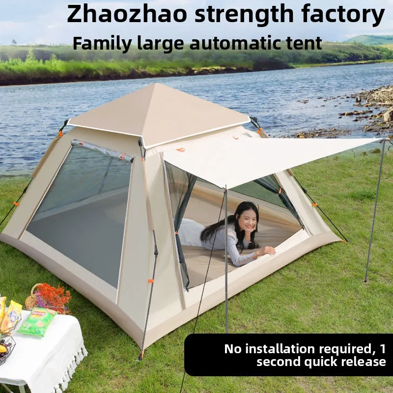 

Tent Outdoor Wilderness Camping Family Picnic Travel Sunscreen Folding Shade Portable Automatic Rainproof