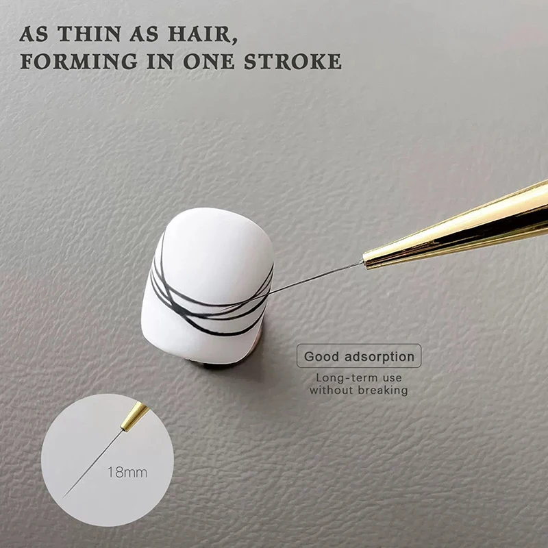 5 pezzi manico acrilico penne per nail art estremamente fini pennelli per pittura fai da te per linee di disegno strisce fiori pennello gel UV