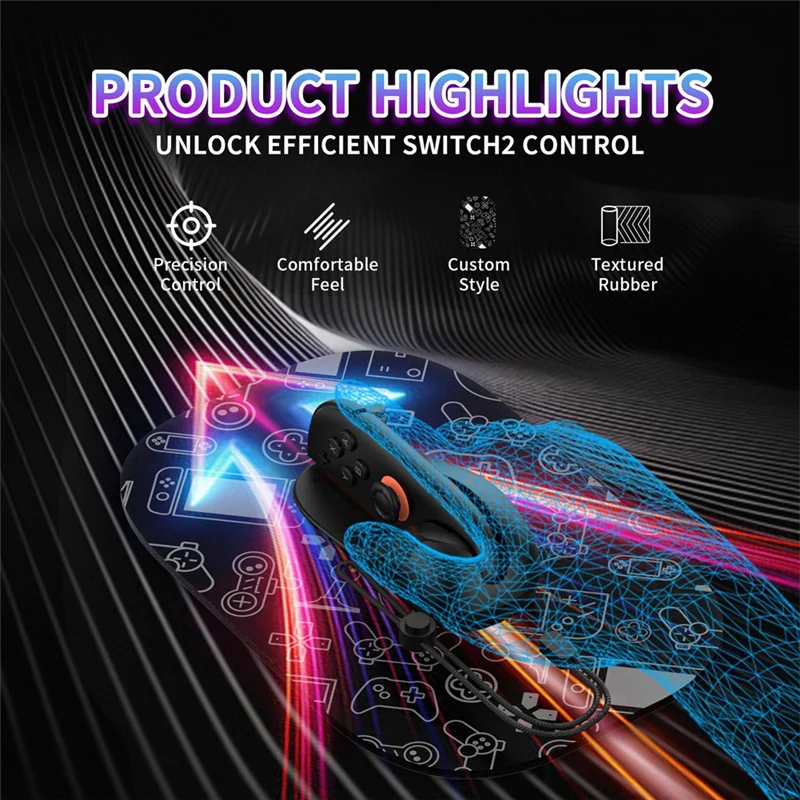 FFYY-2PCS Gaming Controller Mouse Pad Kit Ergonomic Portable Mice Handle Stand Holder For Nintendo Switch 2 Game Controller
