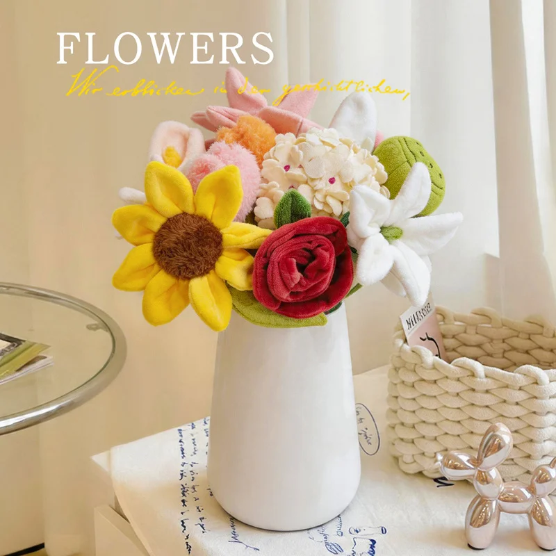 40cm Hot Sale Different kinds of Cartoon Simulation Sun Flower Rose Flower Calla lily Daisy Tulip Plush Toys Home Decoration