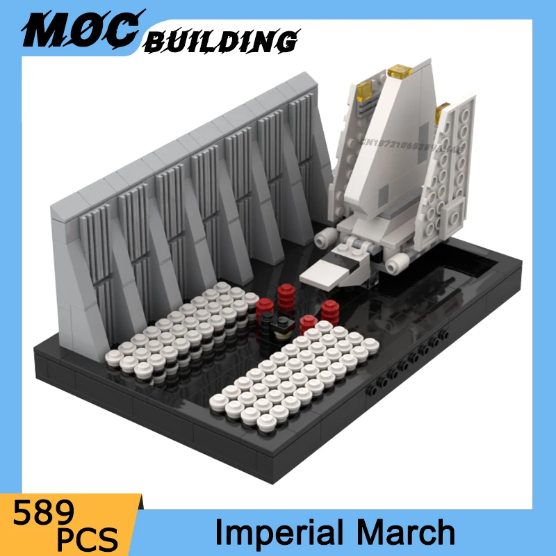 

MOC Space Movie Series Micro Imperial Battle Scene Model Building Blocks Assemble Shuttle Creative Toys Collection Display Gifts