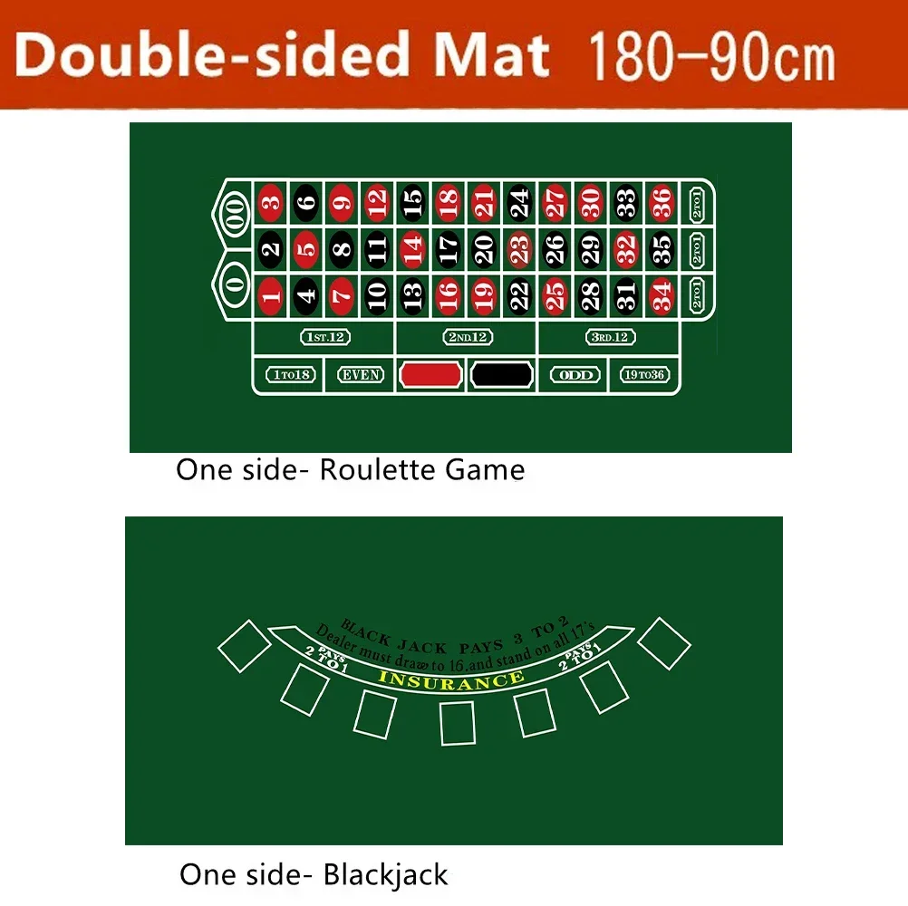 180x90cm Texas Hold 'em Poker Baccarat Blackjack Dice Game Table Mat Design Exquisite Non-woven Entertainment Accessories