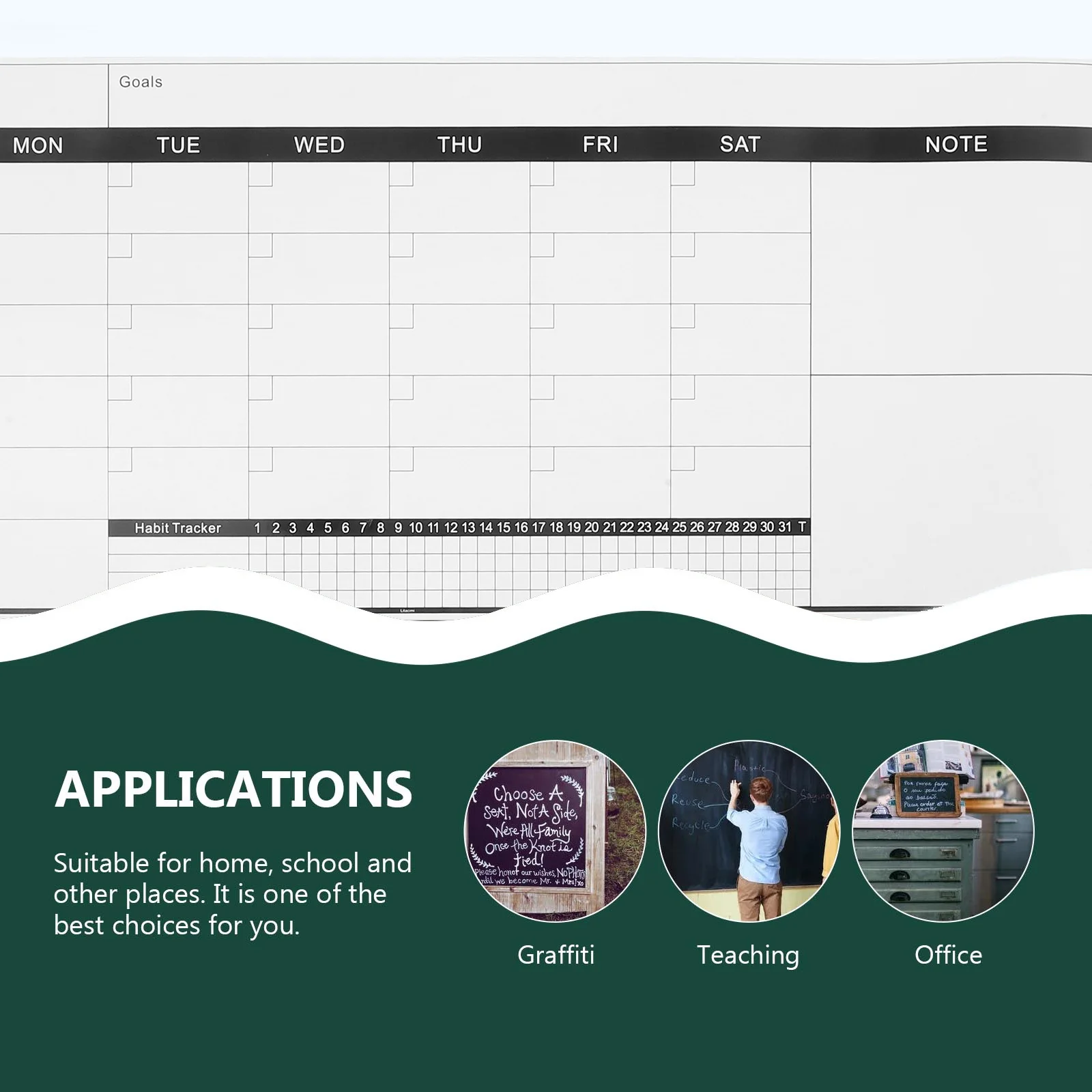 2 Sides Reusable Dry Erase Weekly Planner Board Copper Coated Paper Wall Calendar Whiteboard For Home Office Dorm Apartment