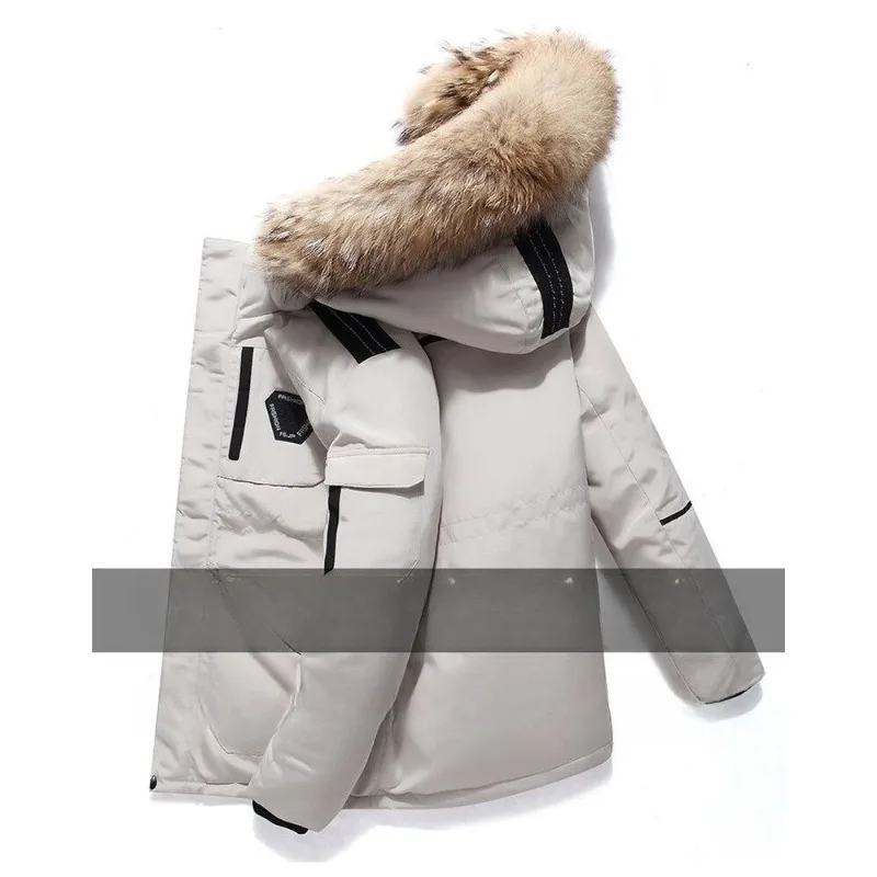 Down Jacket White Duck Down Minus Zero New Men's and Women's Thickened Medium and Long Tooling Couple's Fall Winter Warm Jacket