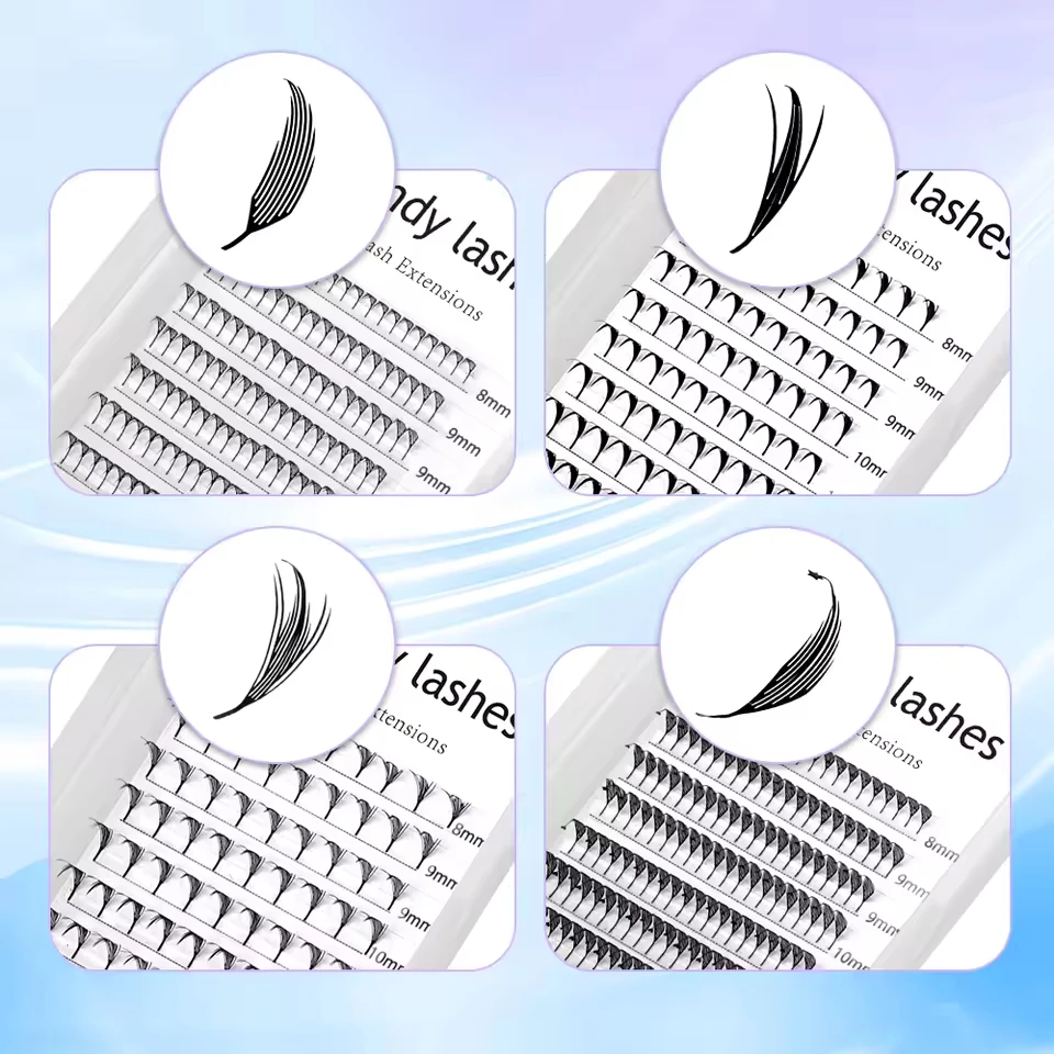 ويندي كوميك سباير رمش ملحقات C/D حليقة مزيج 8-14 مللي متر جديد برج المشجعين مسبقة الصنع المسامير جلدة الكرتون ل أنيمي ماكياج