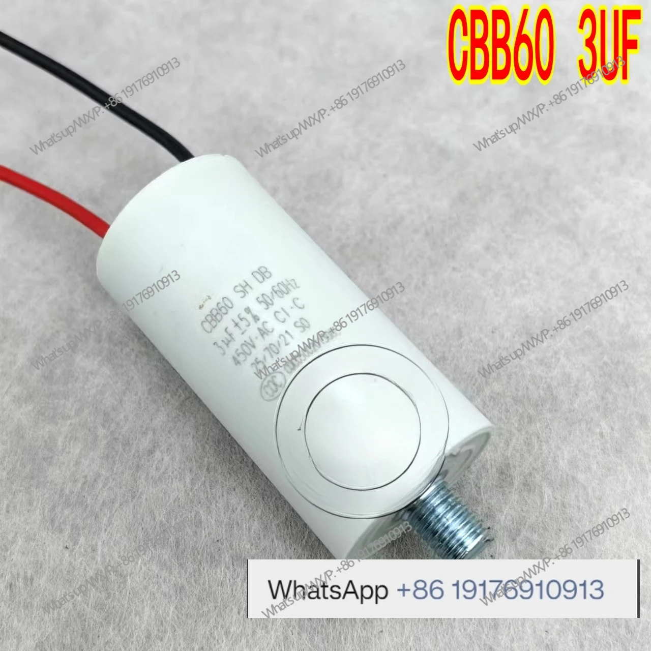CBB60 450V1UF/1.5UF/2UF/2.5UF/3UF 500V screw lead starting capacitor