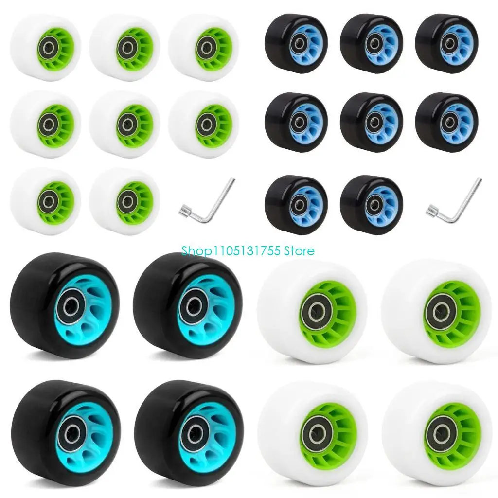 

K0EF Wear Resistant Wheel for Double Row Skate Skateboard Roller Skate Quads Skate Replacement with Bearings